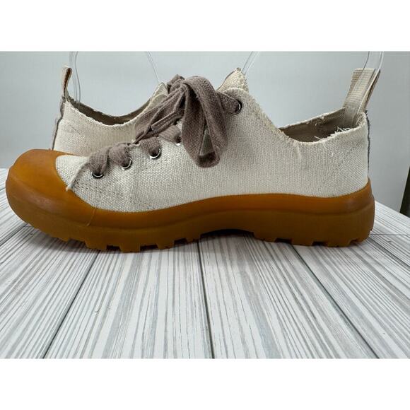 Panchic Made in Italy Men's Size 10 Offwhite Canvas Sneaker with Vibram Sole - Picture 5 of 9